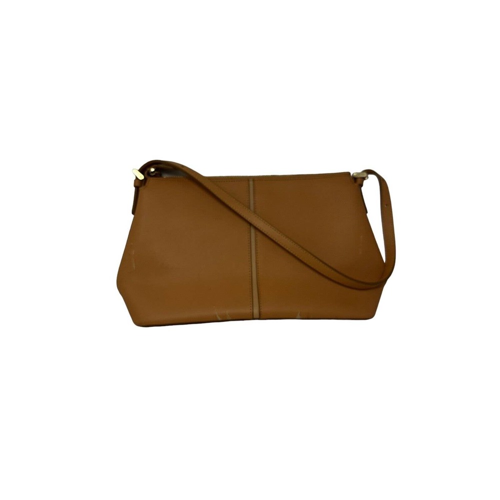 Purse Handbag Authentic BURBERRY Vintage Leather Shoulder Beige Orange J3351